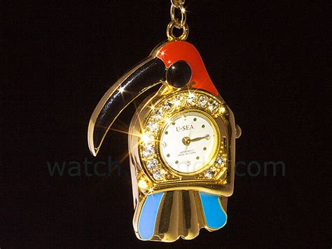 USB Jewel Parrot Watch Keychain Flash Drive