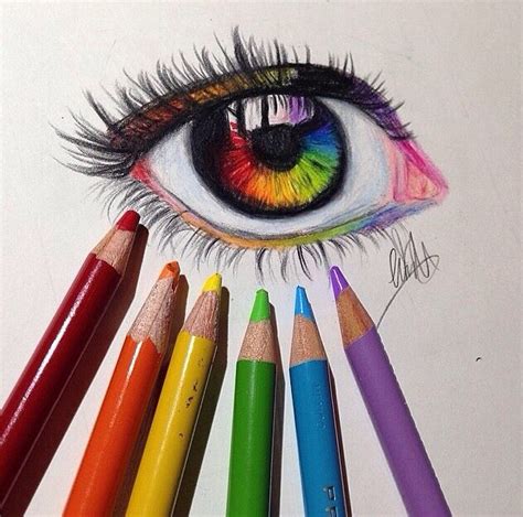 Rainbow Eye Drawing at PaintingValley.com | Explore collection of ...