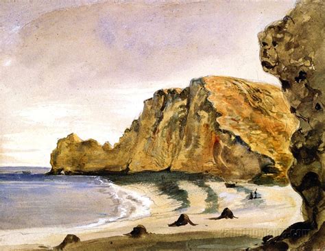 Cliffs at Etretat - Eugene Delacroix Paintings