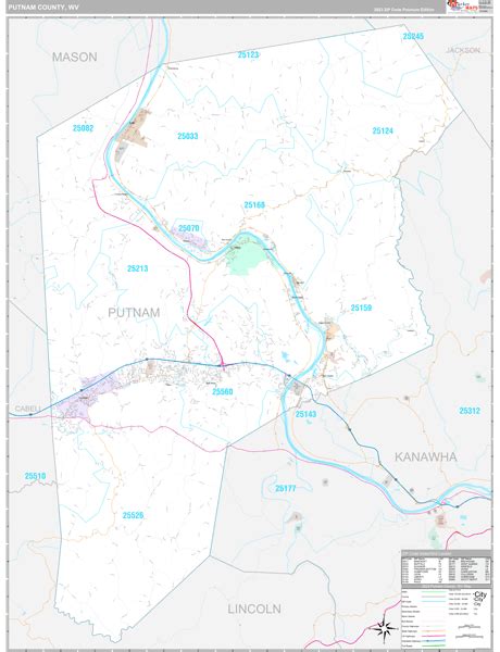 Putnam County, WV Wall Map Premium Style by MarketMAPS - MapSales