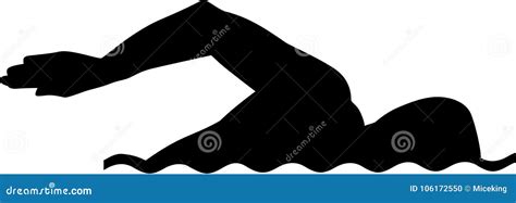 Swimming Silhouette stock vector. Illustration of isolated - 106172550