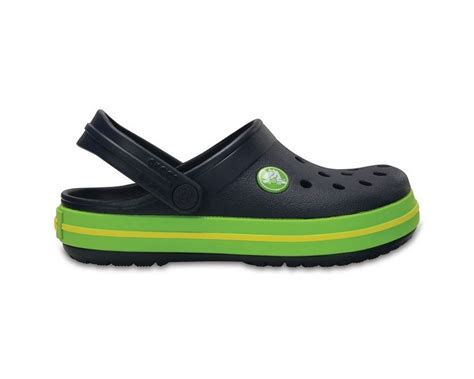 Crocs Crocband Kids Clogs Navy Volt Green | World of Clogs