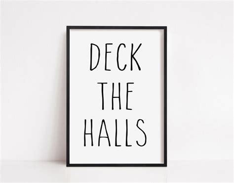 Deck the Halls, Christmas Printable Wall Art, Farmhouse Christmas, Digital Download, Christmas ...