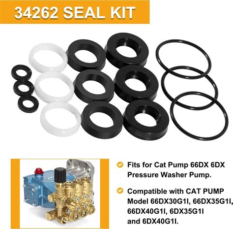 34262 Seal Kit for Cat Pump 66DX 6DX Pressure Washer Pump 66DX40G1I, 6DX35G1I | eBay