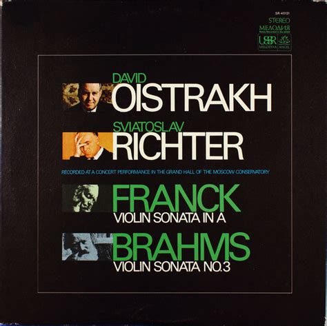 David Oistrach, Sviatoslav Richter - César Franck / Johannes Brahms ...