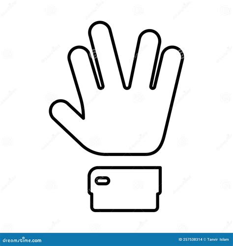 Hand spock Icon stock vector. Illustration of sign, icon - 257538314