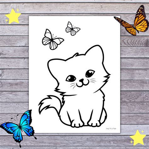 Cute Kitty Coloring Pages for Kids (Free Printable!)