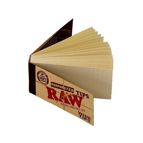 RAW Wide Tips King Size perforated unbleached Filtertips 1x box (50 b ...