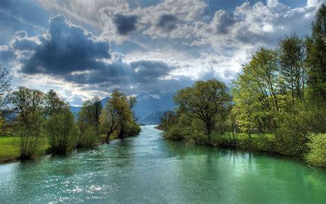 river, Clouds, Trees Wallpapers HD / Desktop and Mobile Backgrounds