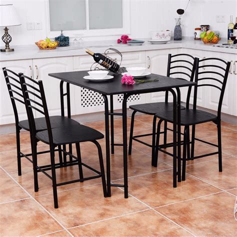 5 Piece Black Modern Dining Set