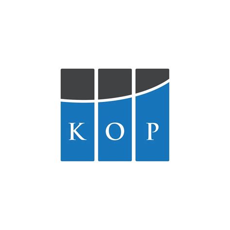 KOP letter logo design on WHITE background. KOP creative initials letter logo concept. KOP ...