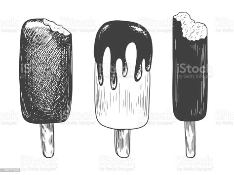 Ice Cream Bars Set Stock Illustration - Download Image Now - Glazed Food, Ice Cream, Melting ...
