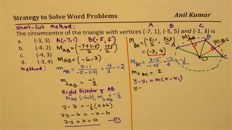 Shortcut to Find Circumcentre of a Triangle IB Maths 10 MPM2d - YouTube