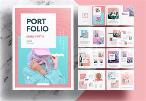 Editorial Pink Portfolio Layout Template :: Behance