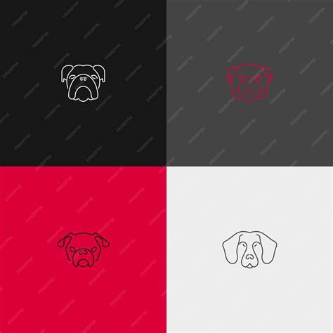 Premium Vector | Bulldog Head Line Art Design