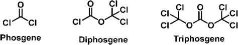 Chemical structures of well-known choking agents: phosgene, diphosgene... | Download Scientific ...