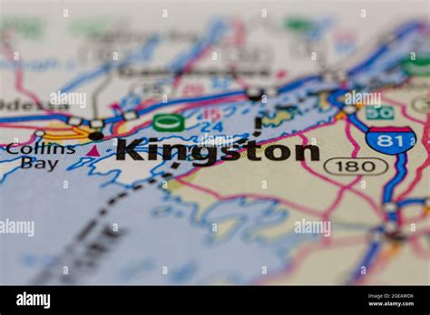 Kingston Ontario Canada shown on a road map or Geography map Stock ...