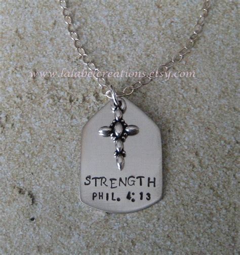 Bible Verse Hand Stamped Jewelry Christian by LalabelCreations