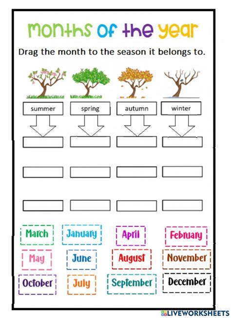 Months of the Year Season worksheet | English activities for kids ...