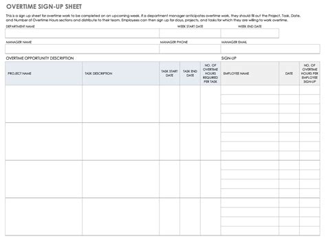 Free Overtime Request Forms | Smartsheet