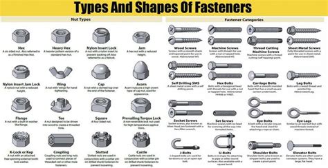 Types And Shapes Of Fasteners, Nuts, Screw Head, And washers !!! | Caja de herramientas de metal ...