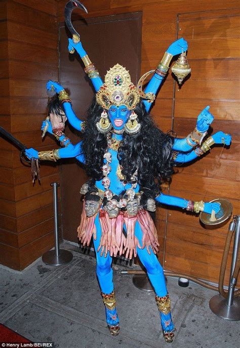 Beautiful in blue: Heidi Klum dressed up as the Hindu goddess Kali with eight arms in 2008 for ...