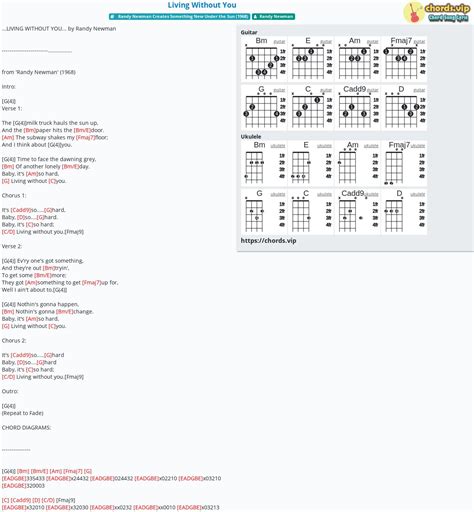 Chord: Living Without You - tab, song lyric, sheet, guitar, ukulele ...