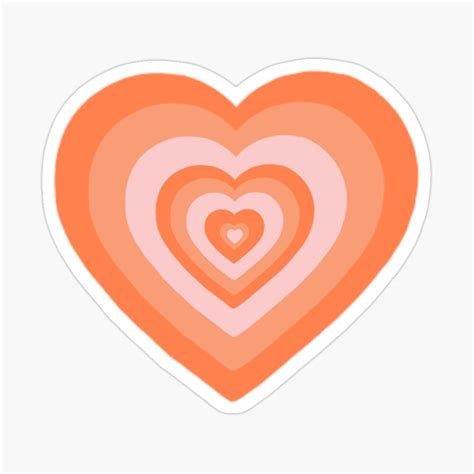 Orange Retro Heart Sticker by sloaneduzy | Cute laptop stickers, Heart stickers, Print stickers