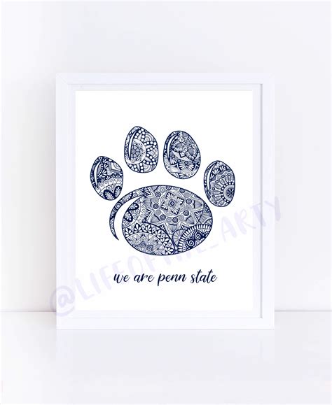 PSU Paw Print Penn State Decor Grad Gift | Etsy