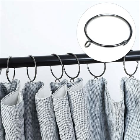 Rings for Curtain Rods, 2.5" Metal Curtain Ring with Eyelet Pack of 20, Grey - Walmart.com ...