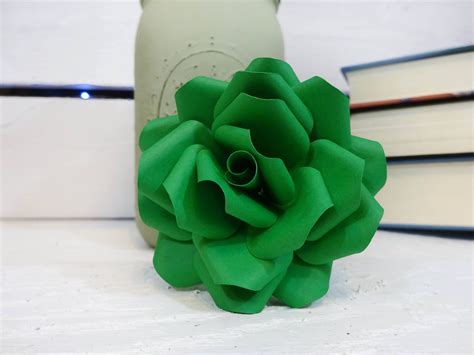 Green Paper Flowers Paper flowers with stems Paper Flower | Etsy