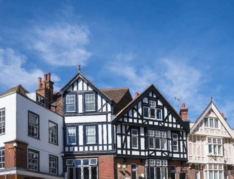 Tudor Style Roof Tops Stock Photo - Download Image Now - iStock