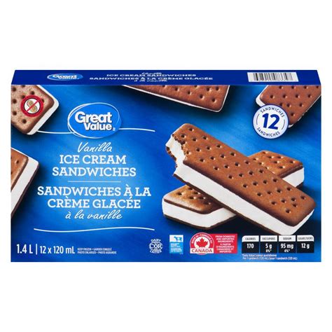 Great Value Vanilla Ice Cream Sandwiches | Walmart Canada