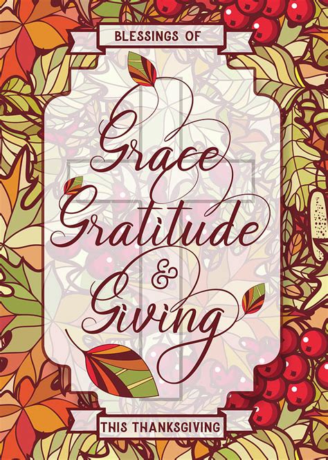 Thanksgiving Blessings of Grace Gratitude and Giving Digital Art by Doreen Erhardt