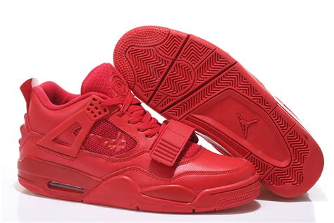 2015 All Red Nike Air Jordan 4 Shoes With Strap [NAJ648] - $82.00 ...