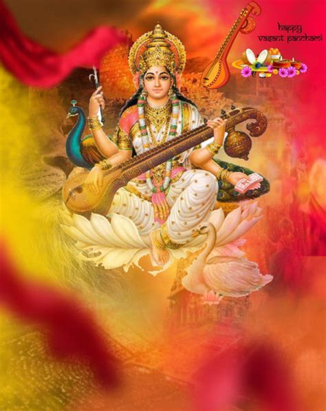 Maa Saraswati Puja CB Background For Photoshop Editing | KREditings