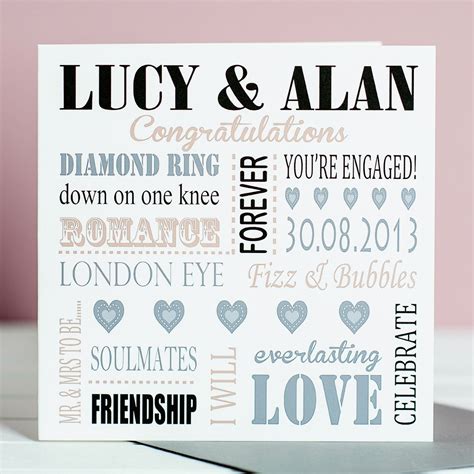 This is a delightful personalised engagement card, which will be created using the words of your ...