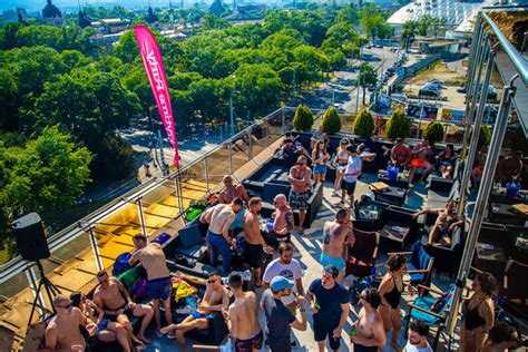 Daytime Rooftop Pool Party In Budapest | Pissup Stag Dos