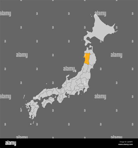 Akita prefecture highlighted on the map of Japan Stock Vector Image & Art - Alamy