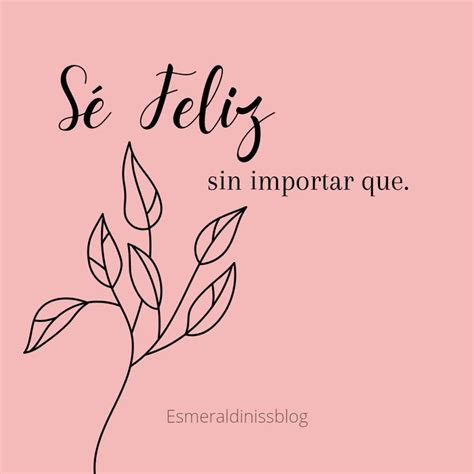 a pink background with the words se feliz sin imporar que on it