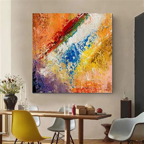 Hand Painted Acrylic Painting, Wall Art Painting for Living Room, Mode ...