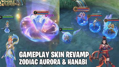 GAMEPLAY ALL SKIN HANABI REVAMP & AURORA ZODIAC REVAMP MOBILE LEGENDS ...