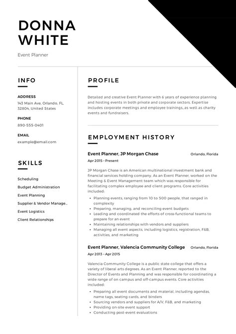 Guide: Event Planner Resume [ + 12 Samples ] | PDF & Word | 2019