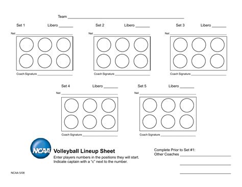 Printable Volleyball Lineup Sheet