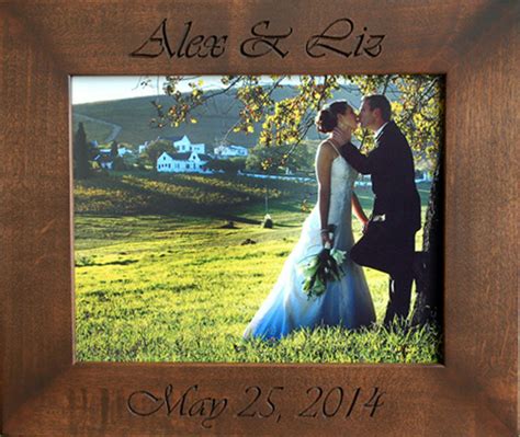 8x10 Engraved Wood Personalized Wedding Frame