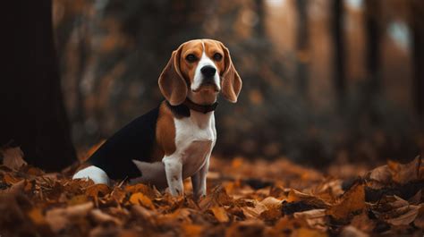 Beagle Dog Sitting On A Pile Of Leaves Backgrounds | PSD Free Download ...