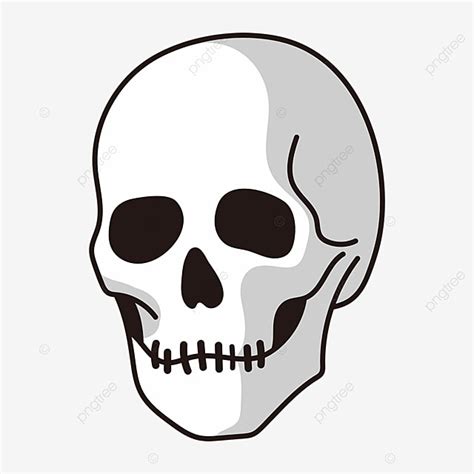 Black And White Line Side Skull Skull Clipart Skull, Black And White ...