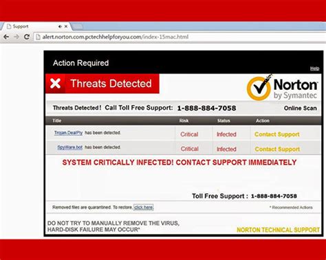 Fake anti-virus pop-up alert scams