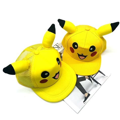 Pokemon Pikachu Rabbit Ears Anime Style Cosplay Unisex Adjustable Caps - KawaiiMerch.com