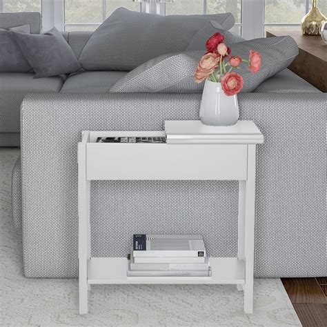 Somerset Home Wood Flip Top Side Table, White - Walmart.com